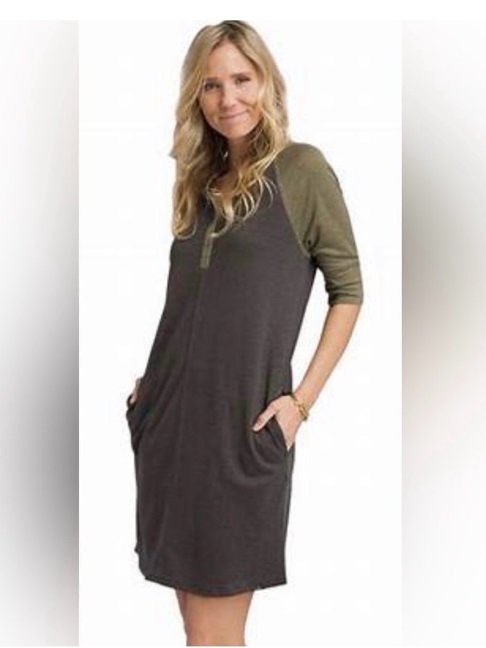 prAna Cozy Up Henley Dress Size Large